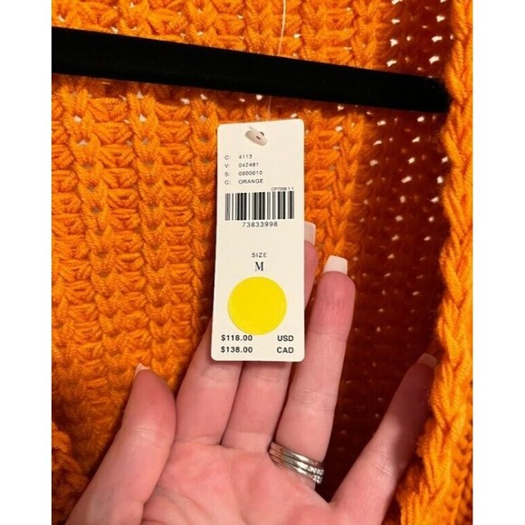 Anthropologie Weekend Cardigan SIZE M new orange color - Picture 8 of 12